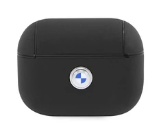 Apple AirPods Pro 2 BMW Cover Geniune Leather Sidabrinis Logo (BMAP2SSLBK) ausinių dėklas juodos spalvos