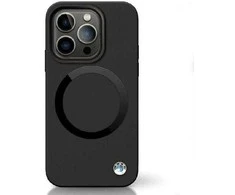 Dėklas BMW BMHMP14XSILBK2 Apple iPhone 14 Pro Max 6.7″ juodos spalvos Signature Liquid Silicone MagSafe