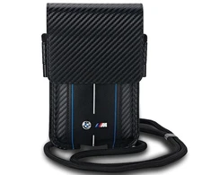 Krepšys BMW Wallet Krepšys Carbon Mėlyna Stripes (BMPSP15XMSCAKL) dėklas telefonui juodos spalvos