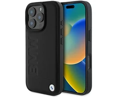 BMW Leather Hot Stamp Apple iPhone 16 Pro Max - dėklas telefonui juodos spalvos