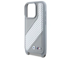 BMW BMHCP16X23PSCCG Apple iPhone 16 Pro Max 6.9" dėklas telefonui pilkos spalvos M Edition Carbon Stripe &amp; Strap