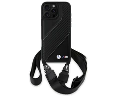 BMW BMHCP16X23PSCCK Apple iPhone 16 Pro Max 6.9" dėklas telefonui juodos spalvos M Edition Carbon Stripe &amp; Strap