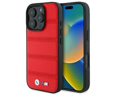 Dėklas BMW BMHMP16X23PUSPR Apple iPhone 16 Pro Max 6.9" raudona/raudona M perforuota ir susiūta linija MagSafe