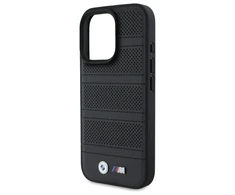 BMW BMHMP16X23 PUSPK Apple iPhone 16 Pro Max 6.9″ juodos spalvos kietas dėklas M Perforated And Stitched Line MagSafe