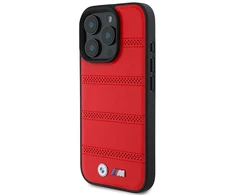 BMW BMHMP16L23 PUSPR Apple iPhone 16 Pro 6.3″ red kietas dėklas M Perforated And Stitched Line MagSafe