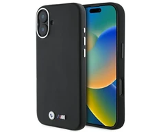 BMW BMHMP16S23 PMWK Apple iPhone 16 6.1″ juodos spalvos kietas dėklas M Smooth Full Wrapped Metal MagSafe