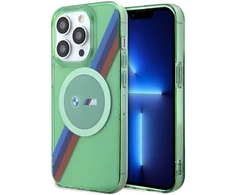 Apple iPhone 15 Pro BMW dėklas M Tricolor Stripes MagSafe (BMHMP15LHDTN) žalios spalvos