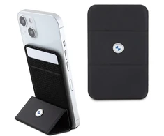Dėklas Apple iPhone Z MAGSAFE BMW Wallet Card Slot Stand MagSafe Signature Collection (BMWCSMRSK) juodos spalvos