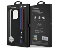 BMW BMHMP16X23SCUK Apple iPhone 16 Pro Max 6.9" dėklas telefonui juodos spalvos Silikoninis Cut Tricolor Lines MagSafe