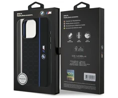 BMW BMHMP16L23SHEB Apple iPhone 16 Pro 6.3" dėklas telefonui juodos spalvos Silikoninis Hexagon Line MagSafe