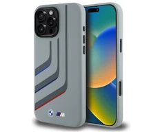 BMW BMHMP16X23SLIG Apple iPhone 16 Pro Max 6.9" dėklas telefonui pilkos spalvos Silikoninis Turning Lines MagSafe