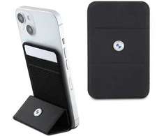 Dėklas Apple iPhone Z MAGSAFE BMW Wallet Card Slot Stand MagSafe Signature Collection (BMWCSMRSK) juodos spalvos