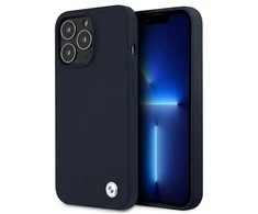 Dėklas BMW Case BMHCP13XSILNA skirtas Apple iPhone 13 Pro Max 6.7", mėlynas