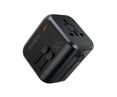 Kelioninis sieninis įkroviklis Choetech PD5008, 3xUSB-A, 1xUSB-C, GaN, 30W (juodas)