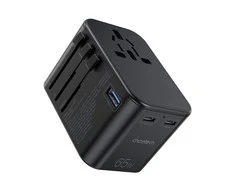 Universalus kelioninis įkroviklis Choetech PD5009 65W 2xUSB-C/USB-A juodas