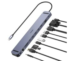 Choetech prijungimo stoties daugiafunkcis adapteris HUB USB Typ C 11in1 100W PD pilka (HUB-M20)