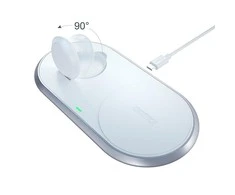 Choetech Qi 2in1 belaidis įkroviklis for / Apple Watch su stand (MFI) USB Type C baltos spalvos (T317)