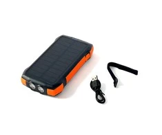 Choetech B567 saulės energijos blokas su indukciniu įkrovimu 3x USB 20000mAh 20W / QC 18W / Qi 10W (juodai oranžinė)