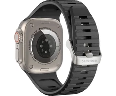 Decoded Decoded Ultra Traction – silikoninis laikrodis, skirtas Apple Watch 49/45/44/42 mm Gen 1-9 – SE (juodas)