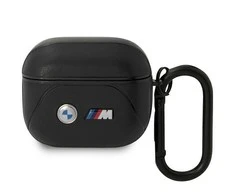 Apple AirPods 3 BMW Leather Curved Line (BMA322PVTK) ausinių dėklas juodos spalvos