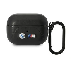 Apple AirPods Pro BMW Leather Curved Line (BMAP22PVTK) ausinių dėklas juodos spalvos
