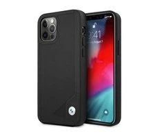 Apple iPhone 12 Pro Max BMW dėklas odinis Deboss (BMHCP12LRCDPK) juodos spalvos
