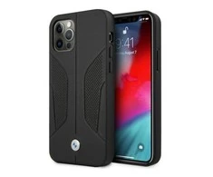 Apple iPhone 12 Pro Max BMW dėklas odinis Perforate Sides (BMHCP12LRSCSK) juodos spalvos