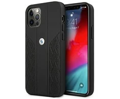 Apple iPhone 12 Pro Max BMW dėklas odinis Curve Perforate (BMHCP12LRSPPK) juodos spalvos