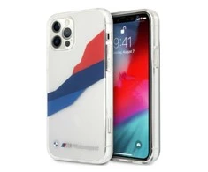 Apple iPhone 12 Pro Max BMW dėklas Motorsport Tricolor (BMHCP12LSKTGT) skaidrus