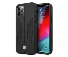 Apple iPhone 12 / 12 Pro BMW dėklas odinis Perforate Sides (BMHCP12MRSCSK) juodos spalvos