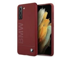Samsung Galaxy S21 Plus BMW dėklas silikoninis Signature Logo (BMHCS21MSLBLRE) raudonos spalvos