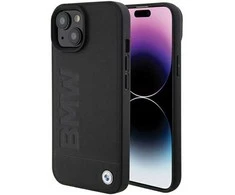 Dėklas BMW BMHCP15SSLLBK Apple iPhone 15 14 13 6.1″ juodos spalvos Leather Hot Stamp