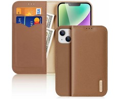 Dux Ducis Hivo Apple iPhone 15 Plus wallet RFID blocking - dėklas telefonui rudos spalvos