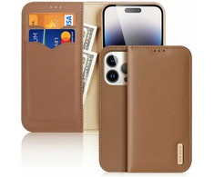 Dux Ducis LEADER LEADER piniginės dėklas HIVO, skirtas IPHONE 15 Pro ruda