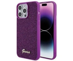 GUESS GUHCP15XPMSDGSF IPHONE 15 PRO MAX 6.7" FUKSJA/FUKSIJA kietas dėklas DISCO METAL SCRIPT