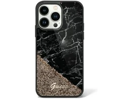 Apple iPhone 14 Pro Guess dėklas Liquid Glitter Marble (GUHCP14LLCSGSGK) juodos spalvos