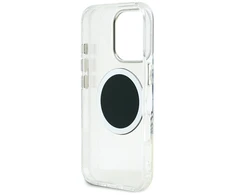 Originalus Dėklas GUESS IML Metal Colored Circle Classic Logo MagSafe skirtas Apple iPhone 16 Pro Max juodos spalvos