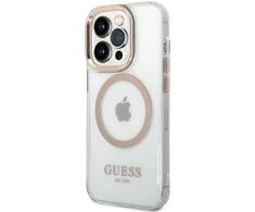 Guess dėklas, skirtas iPhone 15 6,1 GUHMP15SHTRMD auksinis HC Magsafe Metal Outline