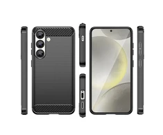 Hurtel Carbon dėklas Flexible Silicone skirtas Samsung Galaxy M06 5G – juodos spalvos