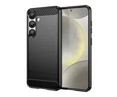 Hurtel Carbon dėklas Flexible Silicone skirtas Xiaomi Poco F7 Pro – juodos spalvos