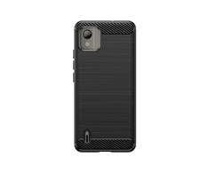 Hurtel Carbon silikoninis dėklas skirtas Nokia C110 – juodos spalvos