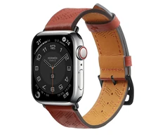 Hurtel Apyrankė Leather Apple Watch SE, 9, 8, 7, 6, 5, 4, 3, 2, 1 (41, 40, 38 mm) raudonos spalvos