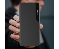 Hurtel Eco Leather View Elegant Flip su stoveliu Poco M4 Pro 5G dėklas telefonui raudonos spalvos
