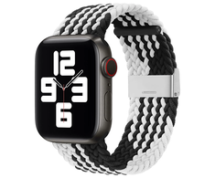 Išmaniojo laikrodžio Apple 2/3/4/5/6/7/SE pintas Hurtel dirželis, Juodos su balta spalvos, 40/41/38mm