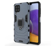 Dėklas Hurtel Ring Armor Kickstand Tough Rugged Samsung Galaxy A22 4G mėlynos spalvos
