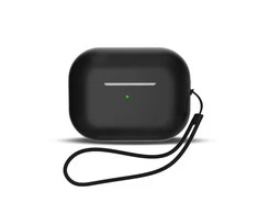 Hurtel Silikoninis dėklas skirtas AirPods 1 / AirPods 2 + riešo dirželis – juodas