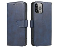 Hurtel Wallet Stand Apple iPhone 15 Pro Magnet – dėklas teleofnui mėlynos spalvos