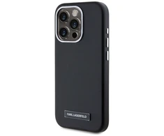 Dėklas Karl Lagerfeld FW Metal Plate MagSafe Apple iPhone 15 Pro Max juodos spalvos