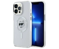 Karl Lagerfeld KLHMP14XHLSCHH Apple iPhone 14 Pro Max 6.7" dėklas telefonui baltos spalvos IML Metal Choupette Head MagSafe