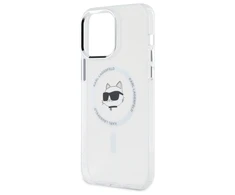 Karl Lagerfeld KLHMP14XHLSCHH Apple iPhone 14 Pro Max 6.7″ baltos spalvos kietas dėklas IML Metal Choupette Head